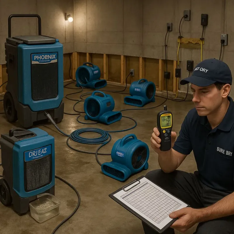 Structural Drying and Dehumidification process in Orange Lake, NY
